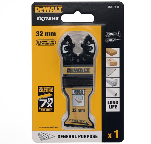 Dewalt accessoires dewalt dt20774 - multitool zaagblad met schuine zaagsnede | 1 stuk- dt20774-qz