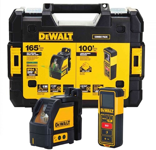 Dewalt dw0889cg combiset | dw088cg kruislijnlaser groen 15m + dw099e afstandsmeter - dw0889cg-xj
