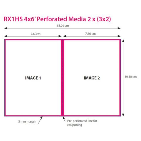 DNP paper DSRX1HS-4X6P 2 Roll � 700 St. 10x15 perforated for DS-RX1HS