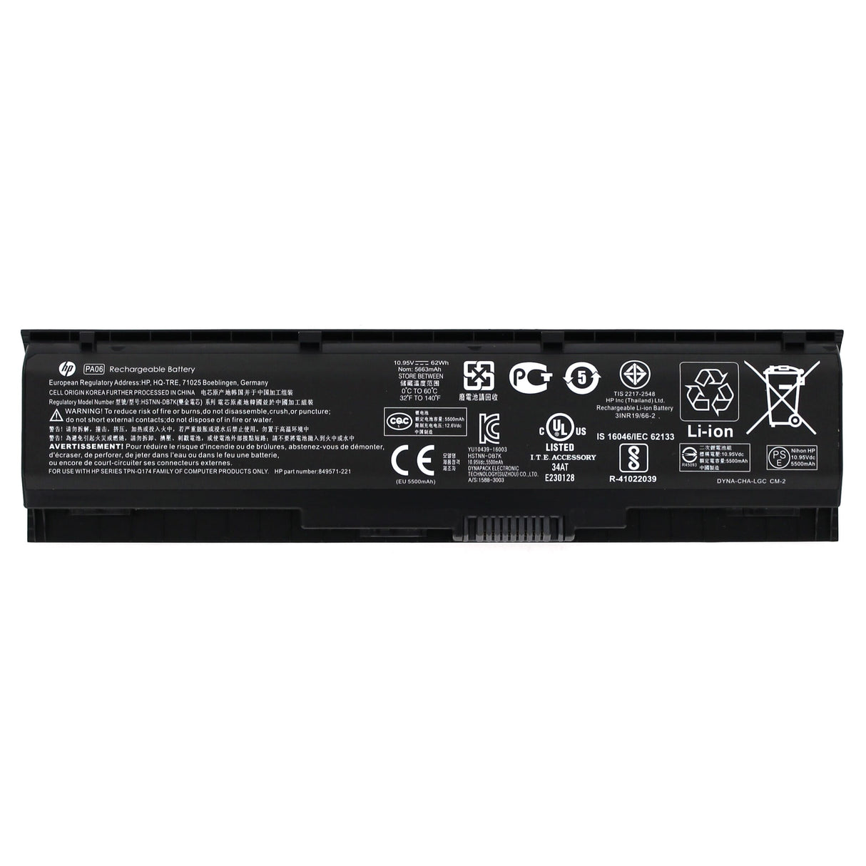 HP Laptop Battery 6-celle 62Wh