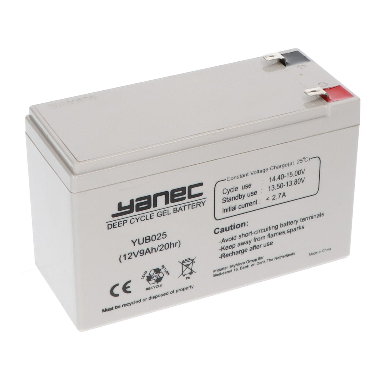 Yanec -Gel -Batterie 12V 9AH