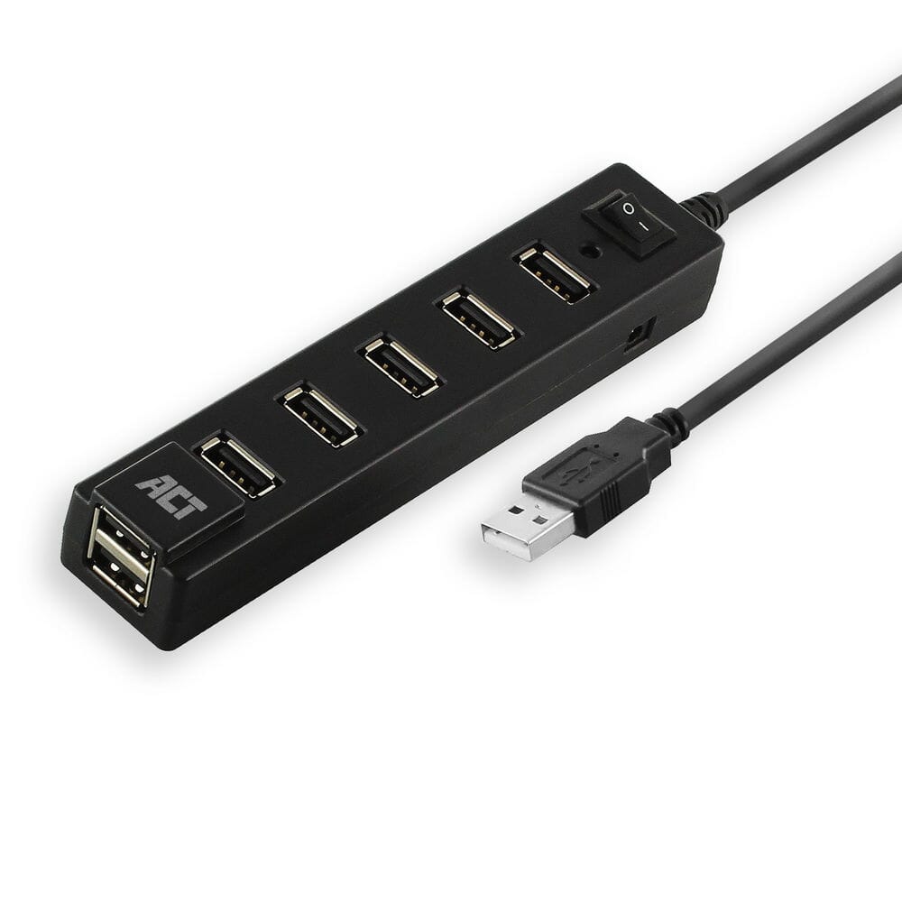 ACT Connectivité USB Hub 7 Port avec commutateur Aanen Out