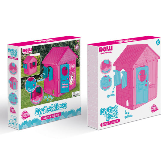 Dolu mein 1. Unicorn House Playhouse mit Türklingeln rosa blau