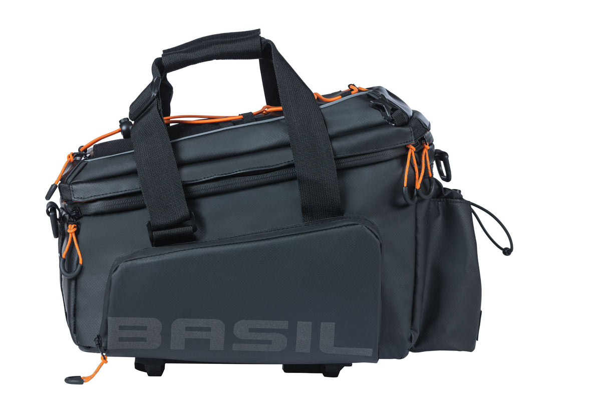 Basil Miles XL Pro Gepäckträgertasche – Wasserdichte schwarze Tasche für Elektrofahrräder – 36 l – MIK-System