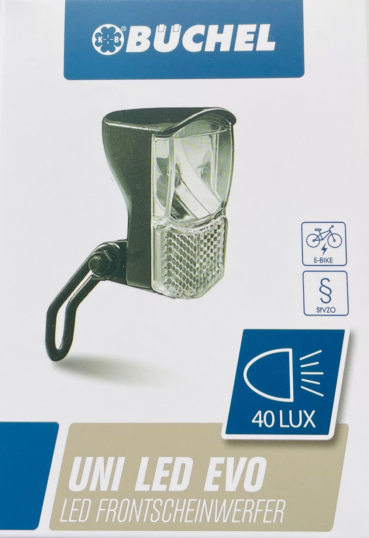 Büchel Scheinwerfer Büchel Uni LED Evo E-Bike | 40 Lux | 6-48 V | stvzo