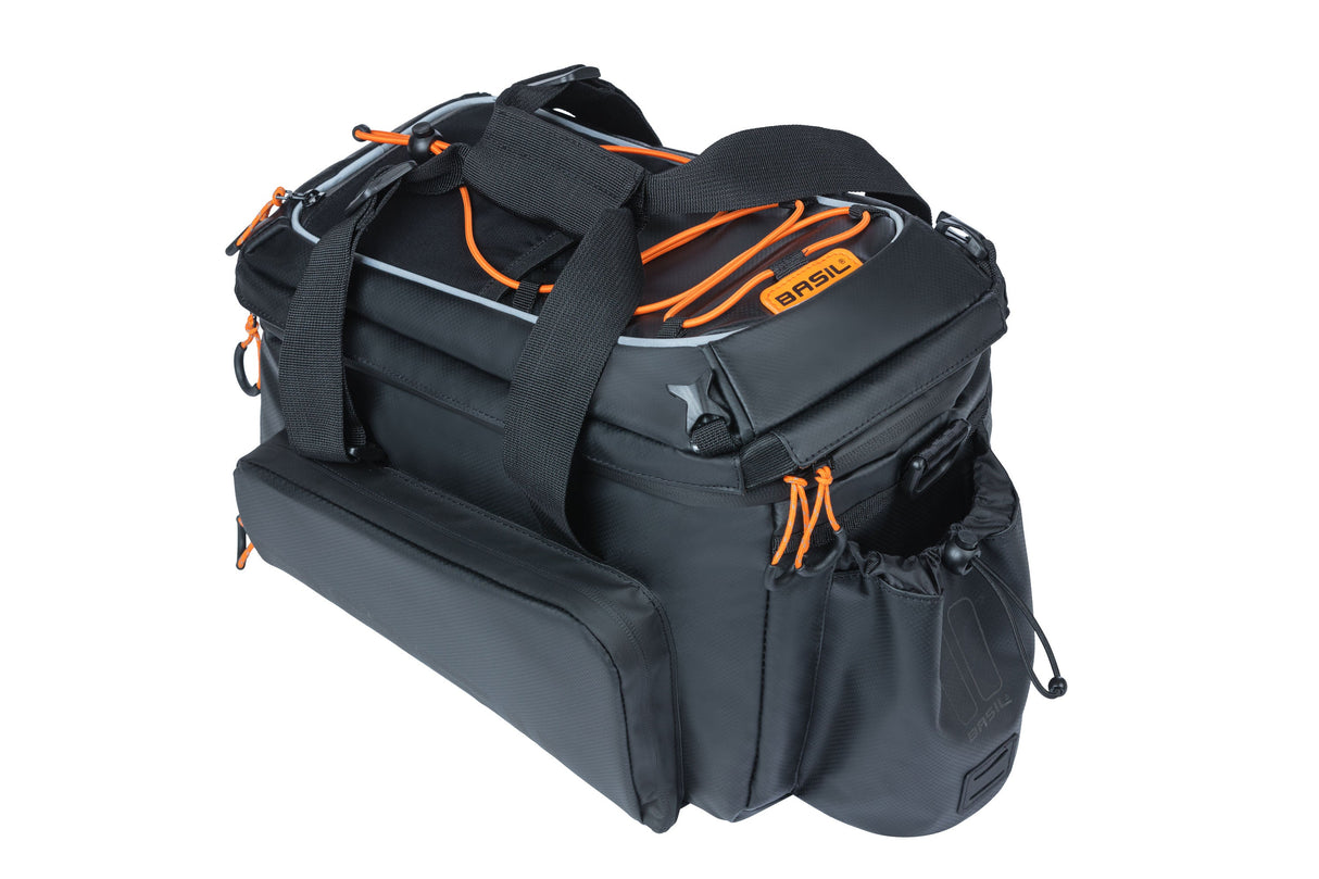 Basil Miles XL Pro Gepäckträgertasche – Wasserdichte schwarze Tasche für Elektrofahrräder – 36 l – MIK-System