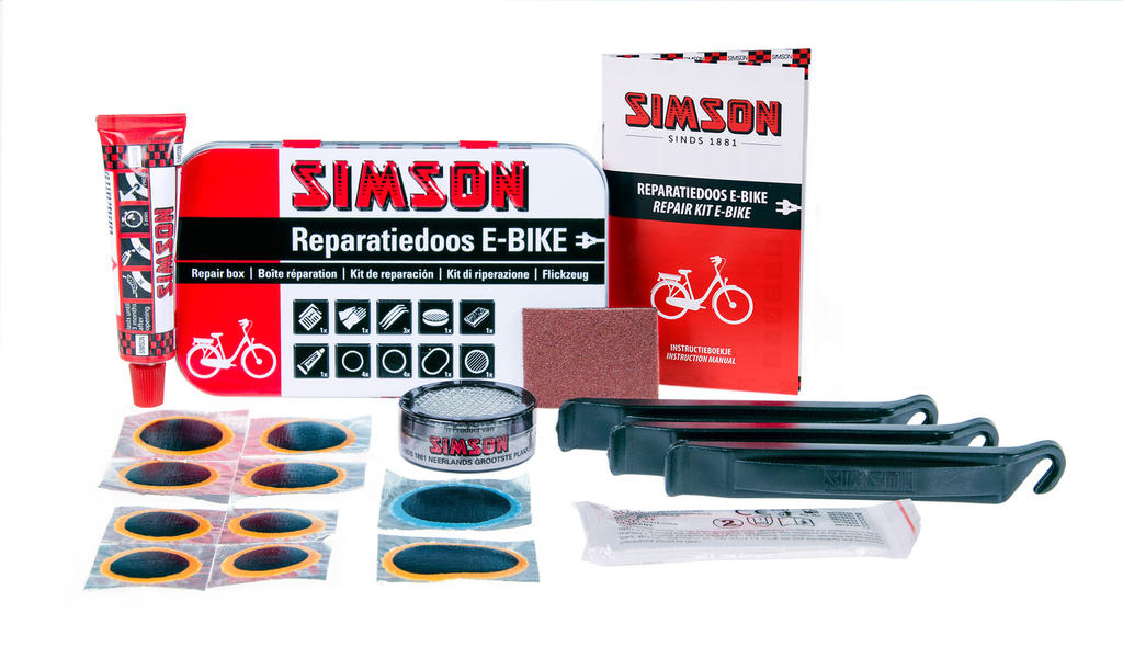 Reparaturbox E-Bike Aluminium Red White 14-Piece
