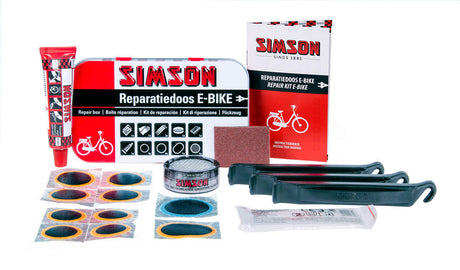 Reparaturbox E-Bike Aluminium Red White 14-Piece