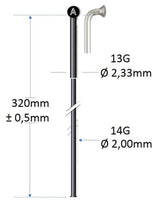 Alpina Spaak Black Edelstahl 13G 320 mm Ø2,00 mm für Spoke Machine P 100