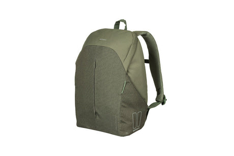 Basilikum B -Safe Pendler Nordlich - Moderner Fahrrad -Rucksack für Elektrofahrräder - 18 l - Grün - Unisex - mit LED -Beleuchtung