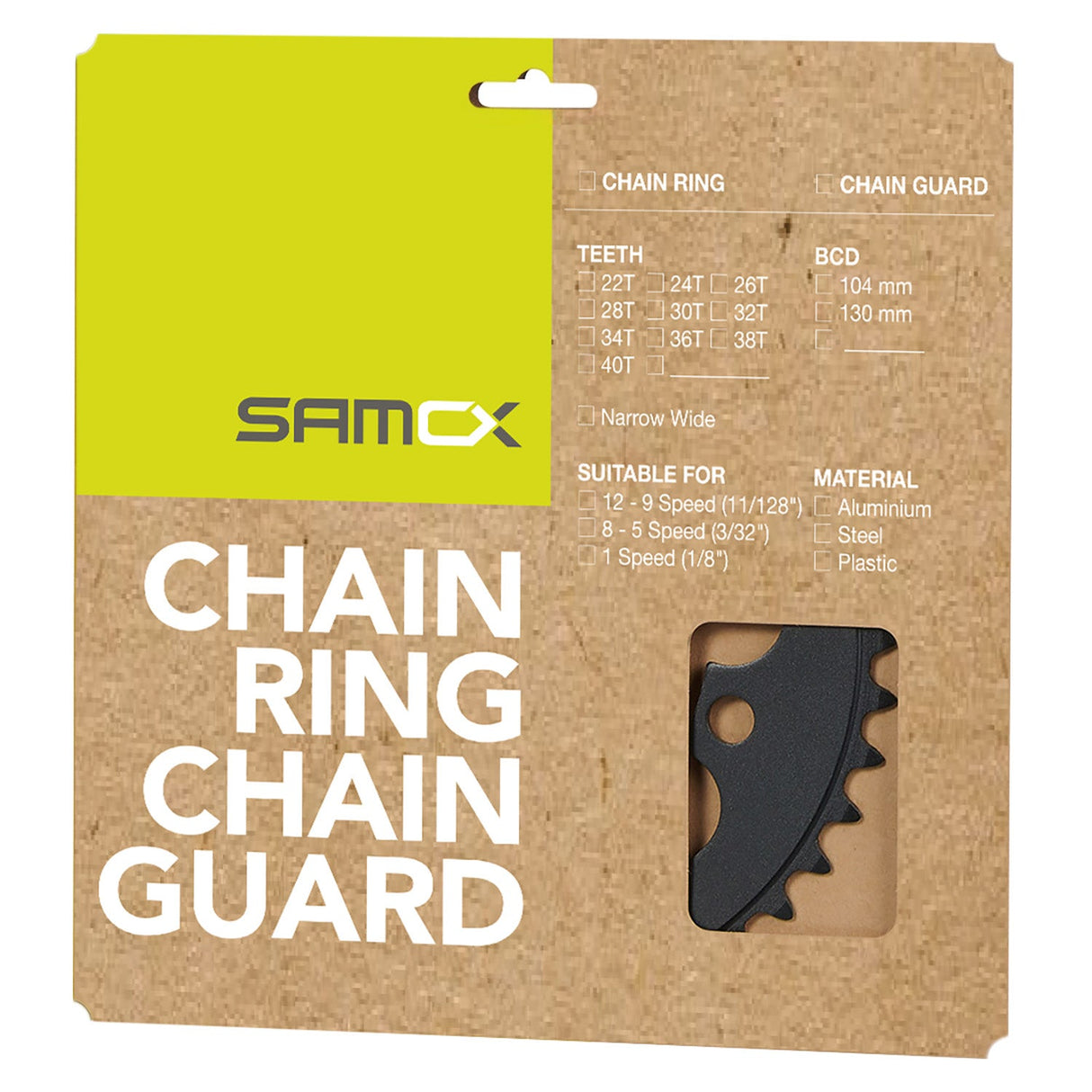 Samox PD-R4-A-NW Kettenblatt 38 Zähne 104mm 3 32-11 128 Aluminium schwarz
