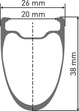 DT Swiss Arc 1400 Dicut® 38 28 cl Carbon-Vorderrad