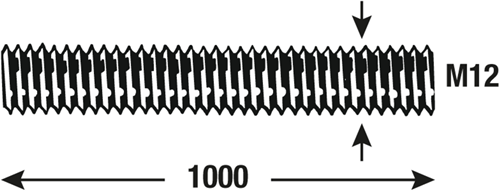 Connex-Gewindestange M12 1 m VZ - dy250705