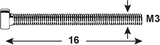 Connex Metallschraube Cik M3x16 16 Stück Edelstahl-A4 – Dy4840316