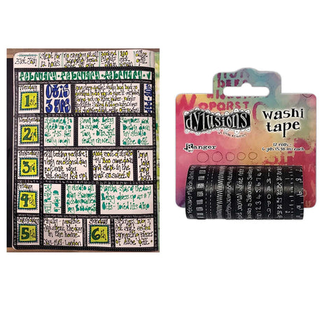 Ranger Ink Ranger • Dylusions Washi Tape Set Schwarz 3,5 cm x 5,5 m 12 Stück