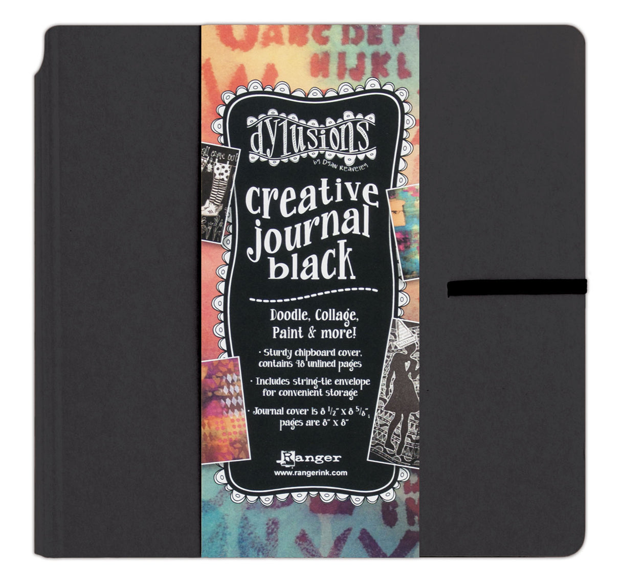 Ranger Ink Ranger • Dylusions kreatives Tagebuch, quadratisch, 22 x 23 cm, Schwarz