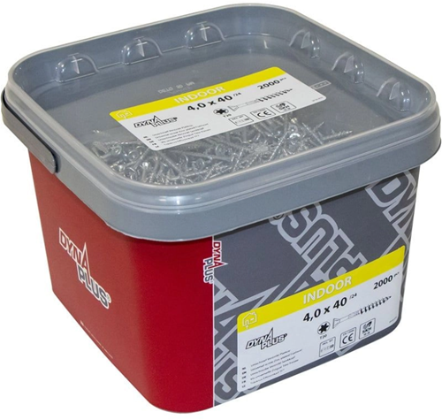 Dynaplus unischroef spaanplaatschroef verzinkt platkop deeldraad torx tx25 5.0x100 55 | 350 stuks - 0289.11.42601