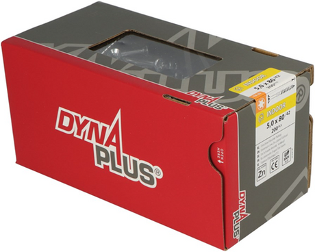 Dynaplus unischroef spaanplaatschroef verzinkt platkop deeldraad torx tx25 5.0x70 42 | 200 stuks - 0281.01.42201