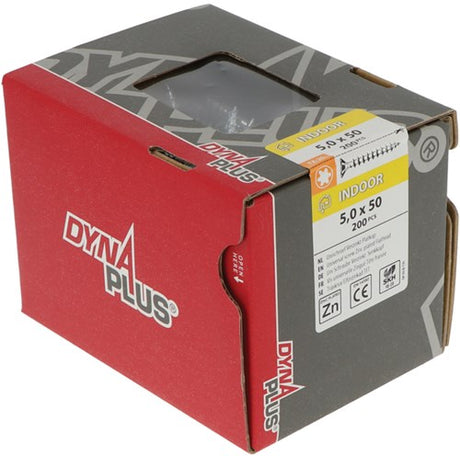 Dynaplus unischroef spaanplaatschroef verzinkt platkop voldraad torx tx25 5.0x50 | 200 stuks - 0281.01.41901