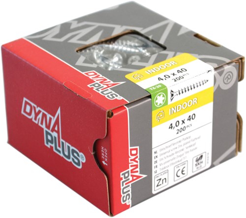 Dynaplus unischroef spaanplaatschroef vz (verzinkt) pk (platkop) torx tx15 3.5x50 | 500 stuks - 0281.01.17903