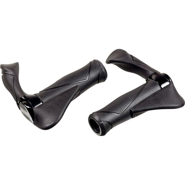 Ergotec Griffpaar mf2 klein Kraton Aluminium 130+130 mm - schwarz