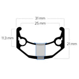 Ryde Relg Zac Bull 28 29 622 x 25C Aluminium 36 Löcher 14 g schwarz geschärft