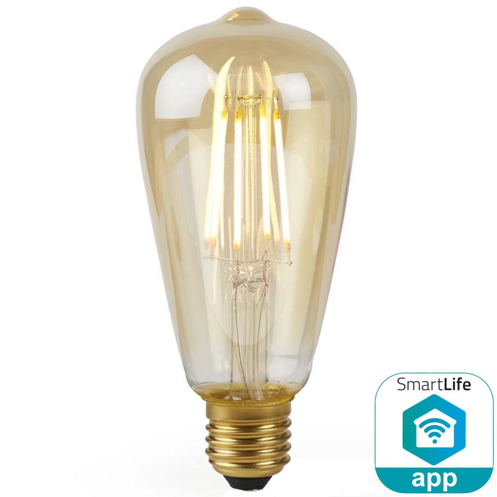 Nedis wifilf10gdst64 Wi-Fi Smart LED-Lampe mit Glühfaden E27 ST64 5 W 500 lm