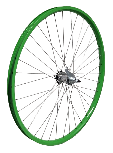 AMK Bakhjul 28 tommer (622) Legering Rim Alu Green Ventura Brake Hub