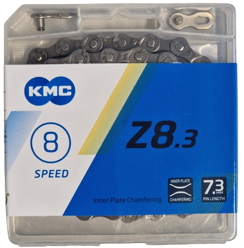 KM Z8.3 Catena per biciclette 8 Velocità 1 2x3 32 114 Schakels Grigio marrone in scatola