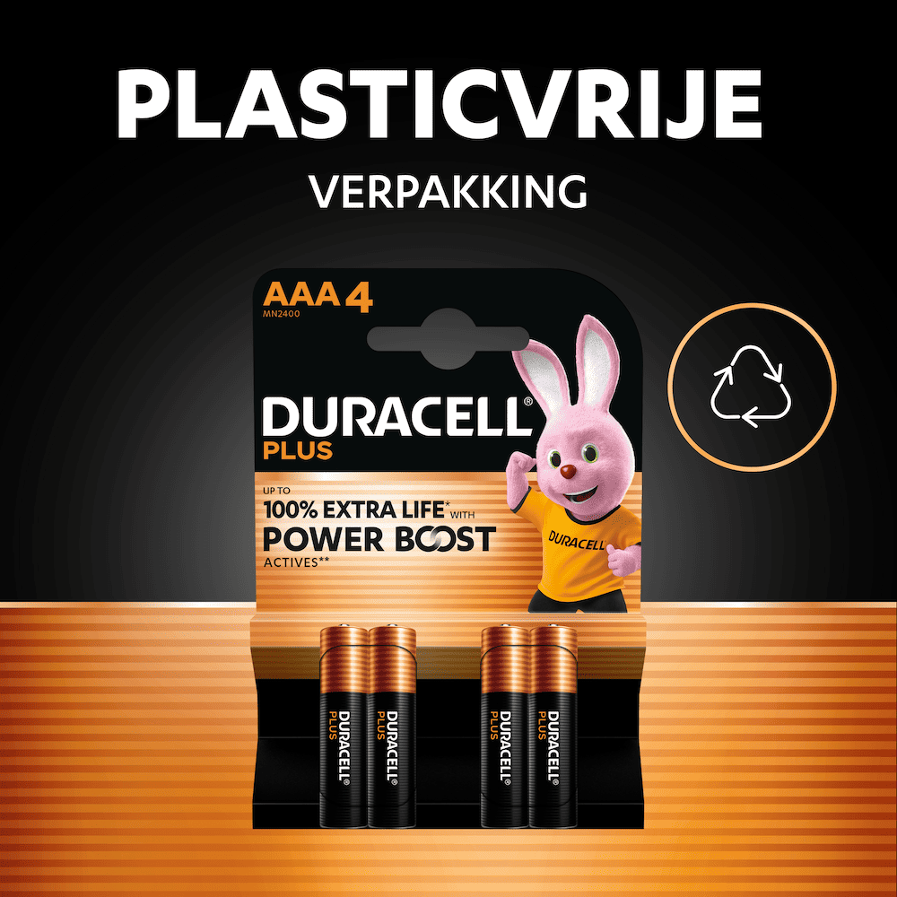 Duracell AAA-Batterie plus 100 % Karte a 4