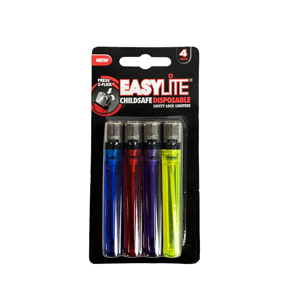 Easylite aansteker transparant mix 4 stuks