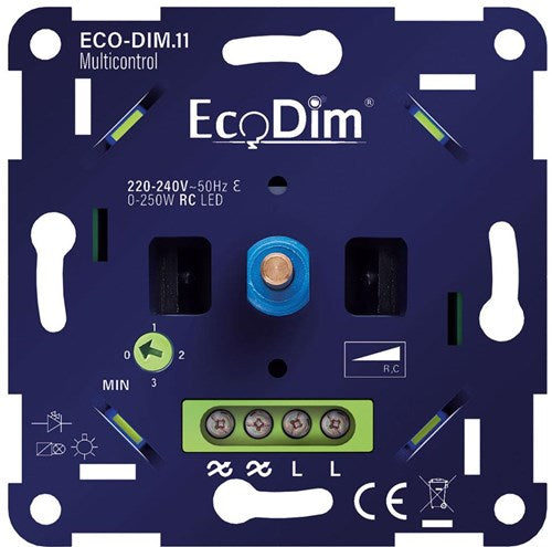 Enzo eco led dimmer 0-250w ecodim multi fase afsnijding - 4355428