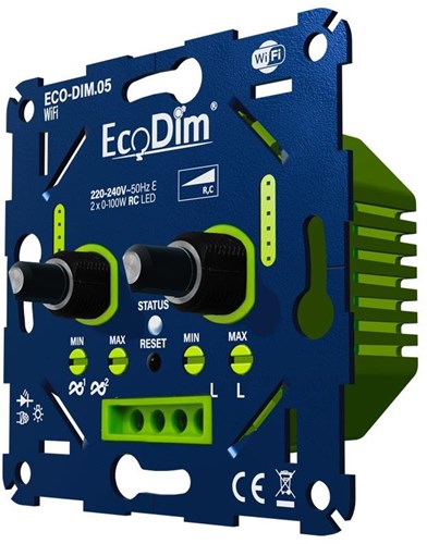 Enzo eco led dimmer duo wifi 0-100w ecodim fase afsnijding - 4355419