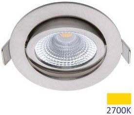 Enzo ecodim led inbouwspot 5w 2700k 85mm 60gr rond verstelbaar geschuurd staal - led4820