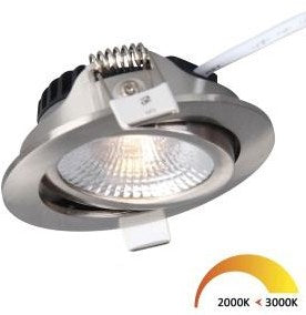 Enzo ecodim led inbouwspot 5w dimtowarm 85mm 36gr rond verstelbaar geschuurd staal - led4720