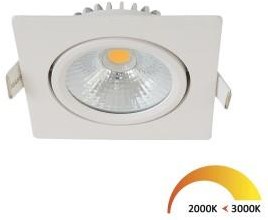 Enzo ecodim led inbouwspot 5w dimtowarm 85mm 36gr vierkant verstelbaar wit - led4750