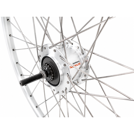 Shimano achterwiel 28 inch, zac2000 met nexus 7 rollerbrake - rvs spaken - zilver