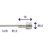 Rem Binnenkabel Eledes 2000mm Edelstahl Ø1,5mm V-Nipple (100 Stück)
