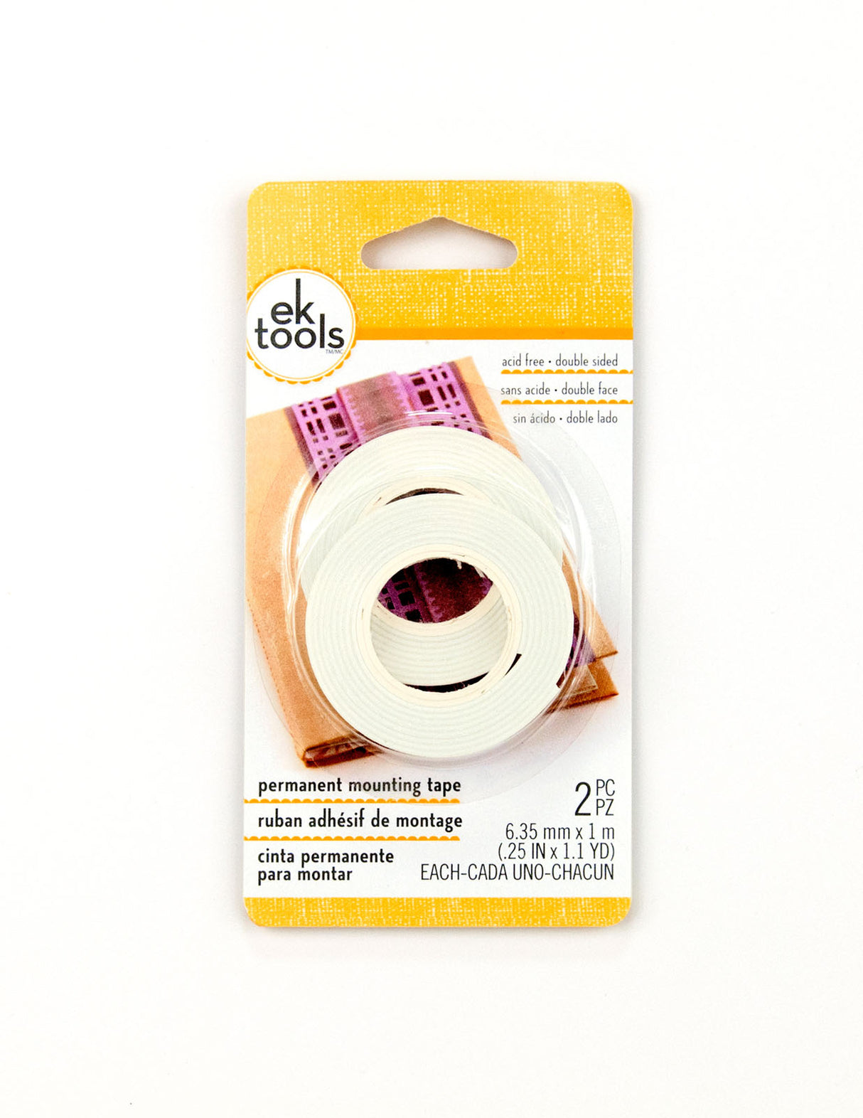 Ek Tools • Permanentes Montageband 6,35 mm x 1 m, 2 Stk