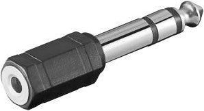 Goobay Adapter 3,5 mm Klinke > 6,35 mm Klinke (Schwarz Silber, Stereo)