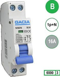 Enzo gacia installatieautomaat 16a. b kar 2p gacia - 4517810