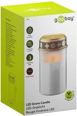 Enzo LED-Bestattungslicht | 12cm mit Timer | weiß (exkl. 2xC-Batterie) | Gedenklicht | Grablicht | Trauerlicht - 5099412