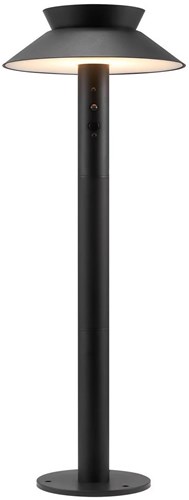 Enzo led solar paallamp | justina 5w 3000k zwart ip44 60cm - 4802826