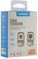 Enzo Technetics Set mit 2 Koax-Steckern, abgewinkelt, Metall, 4 g – 2074010