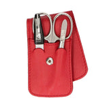 Erbe Solingen 3-teiliges Maniküre-Etui mit Druckknopfverschluss rot (erbe9014)