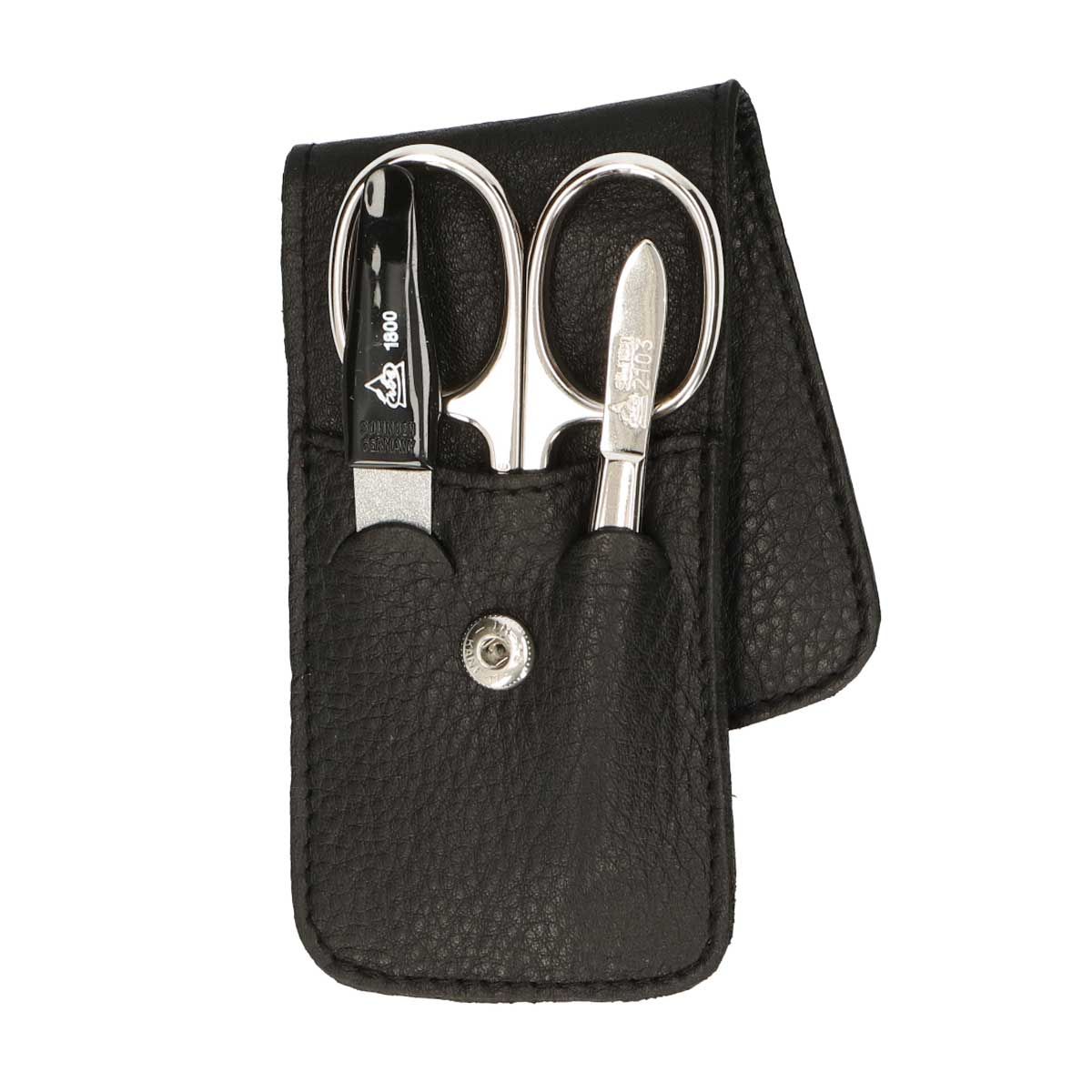 Erbe Solingen 3-teiliges Maniküre-Etui mit Druckknopfverschluss schwarz (erbe9018)