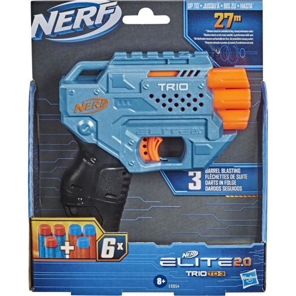 Hasbro Nerf Elite 2.0 Trio TD 3 schießt bis zu 25 Meter weit
