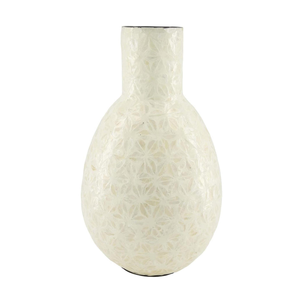 Dijk Natural Collections Vase Capiz Bambus weiß ø22xh37cm