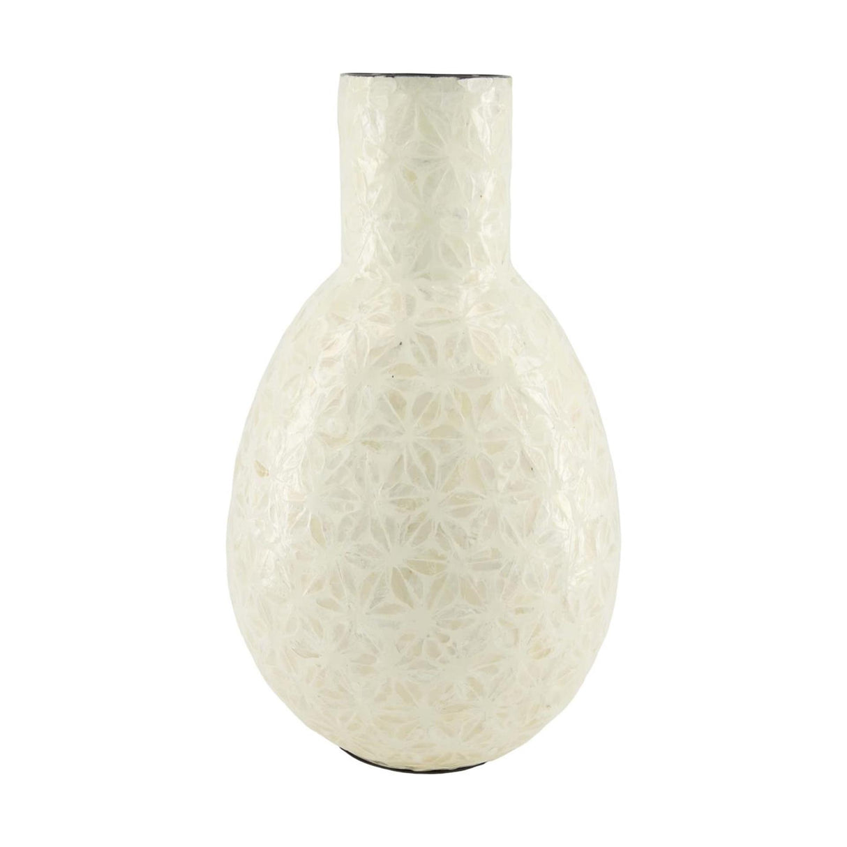 Dijk Natural Collections Vase Capiz Bambus weiß ø22xh37cm