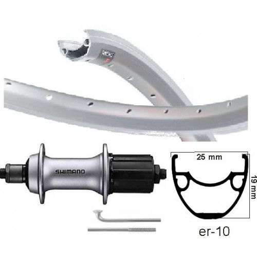 KGs hënneschter Rad 28 Zoll (622) rim Sëlwer Casetette 8-10 Geschwindegkeeten